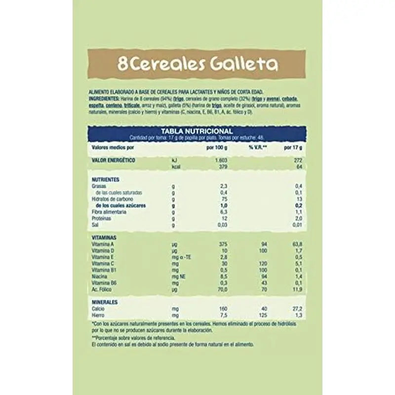 Hero Baby Cereal 8 Cereali con Biscotto 340G