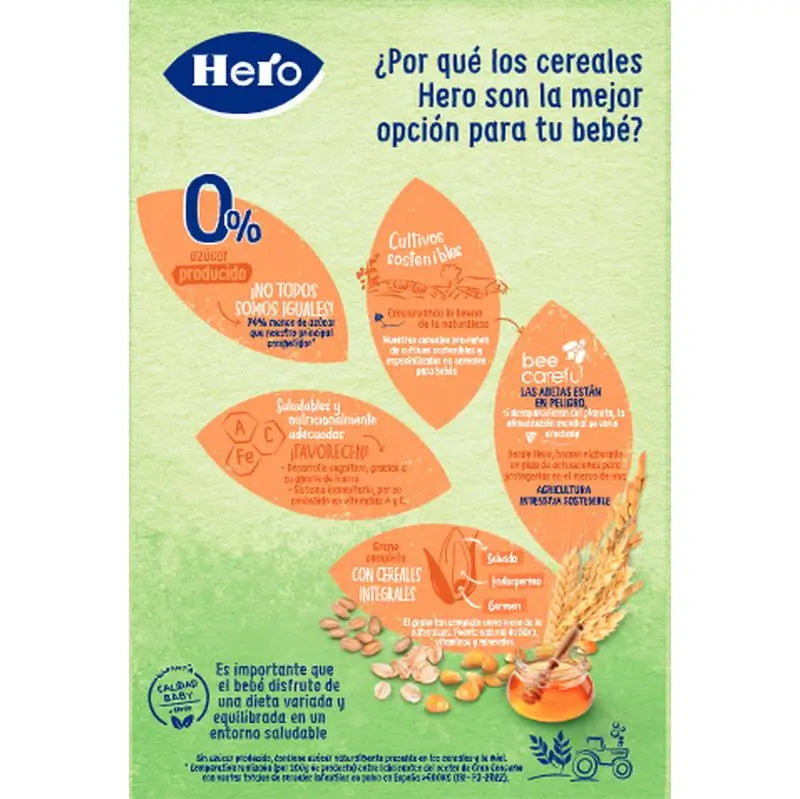 Hero Baby Cereal Cereali 8 Cereali con Miele 340G