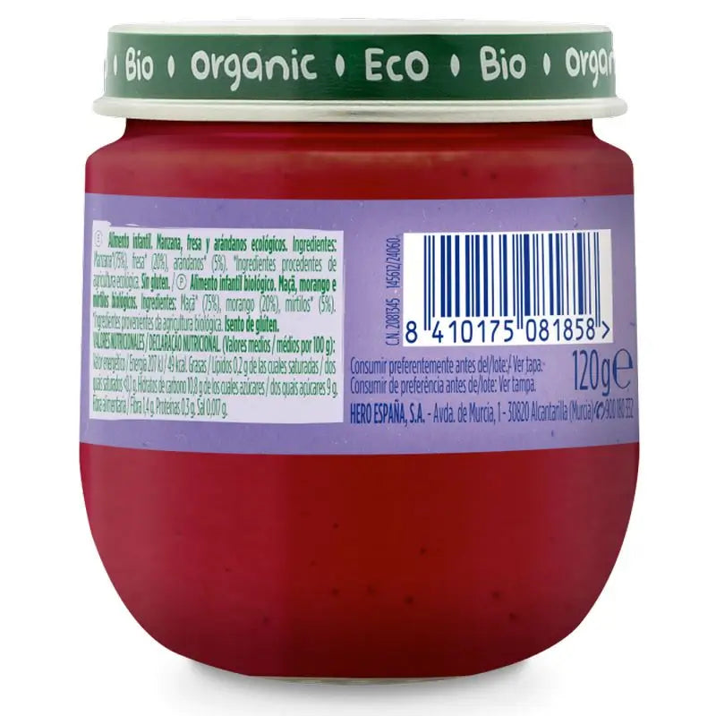 Hero Baby Eco Mela, Fragola e Mirtillo Solo Barattolo 120G
