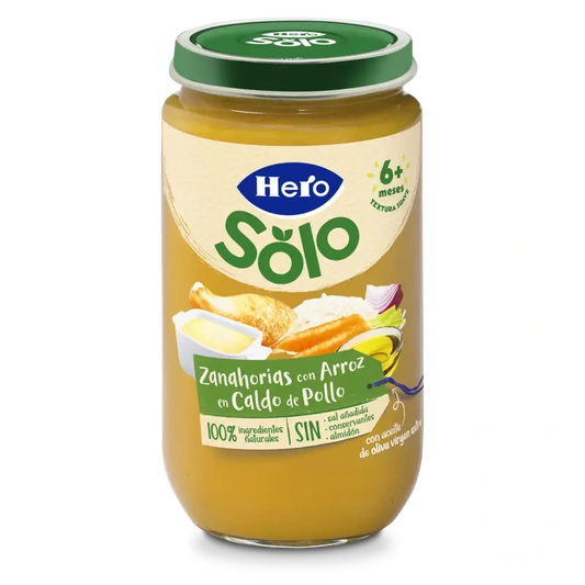 Carote baby Hero con riso in brodo di pollo, 235gr