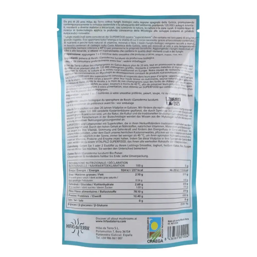 Hyphae Da T Reishi Antiox Superfood in polvere Bio, 100 g