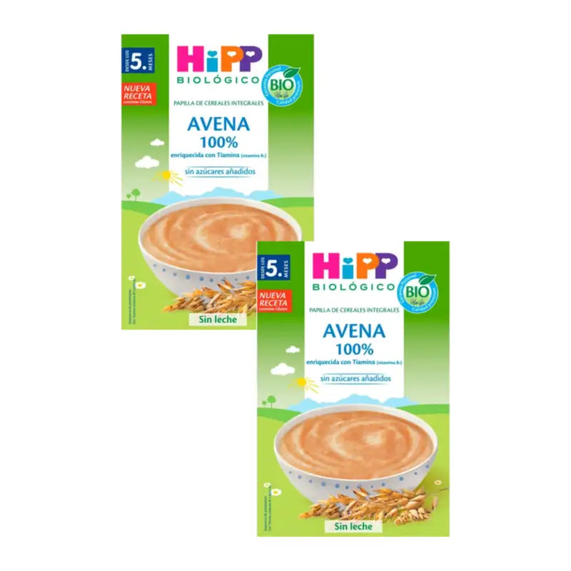 Hipp Avena 100% - Pappa di cereali biologica, confezione da 2 x 200 grammi