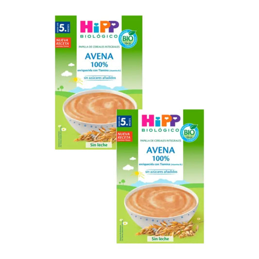 Hipp Avena 100% - Pappa di cereali biologica, confezione da 2 x 200 grammi