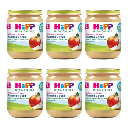Hipp Bio Vasetto di mela e pera, confezione da 6 x 125 g