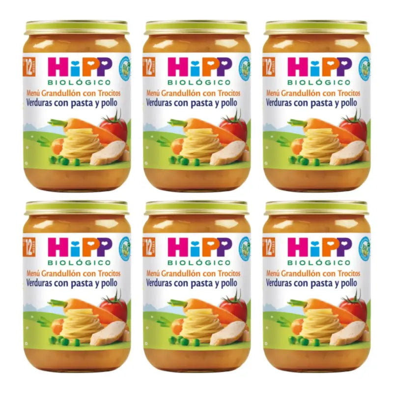 Hipp Bio Vasetto di verdure con pasta e pollo, confezione da 6 x 220 g