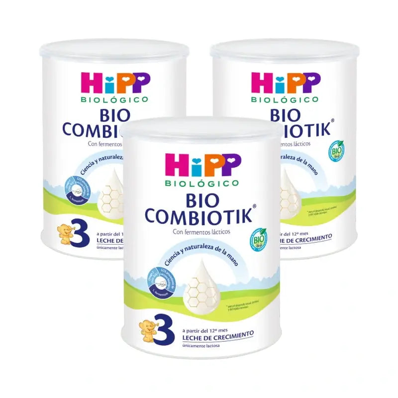 Hipp Combiotik 3, Latte per la crescita, confezione da 3 x 800 g