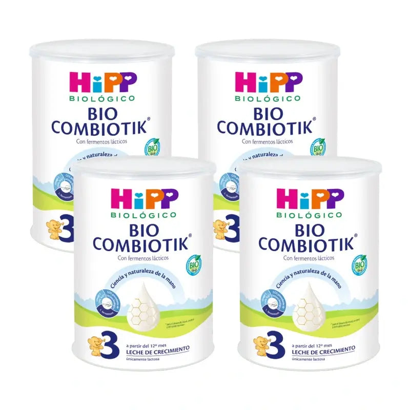 Hipp Combiotik 3, Latte per la crescita, confezione da 4 x 800 g