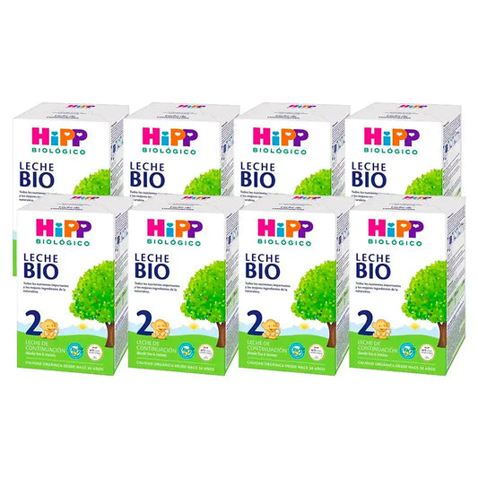 Latte Hipp 2 Continuazione biologica, confezione da 8 x 600 g