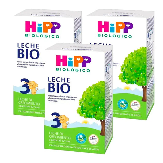 Latte di crescita biologico Hipp 3, confezione da 3 x 500 g