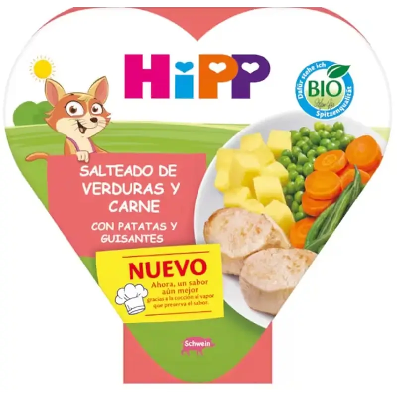 Hipp Bio Verdure saltate, carne, patate e piselli, 250 G