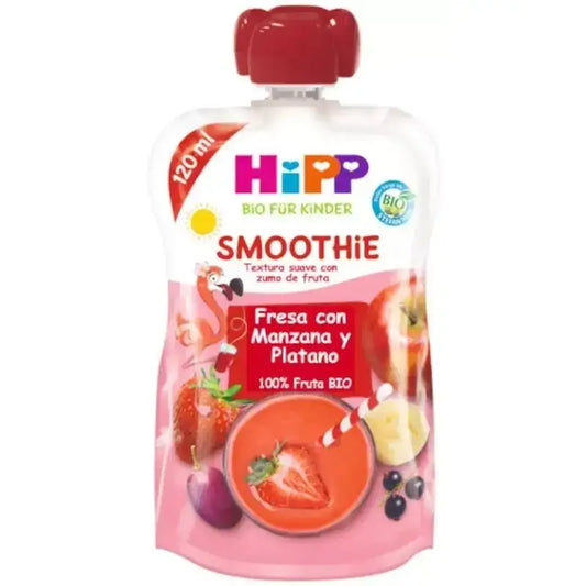 Hipp Frullato biologico di mela e fragola e banana, 120ml