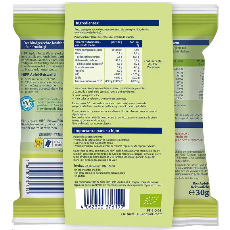 Hipp Bio Frittelle di riso con mela, 30gr
