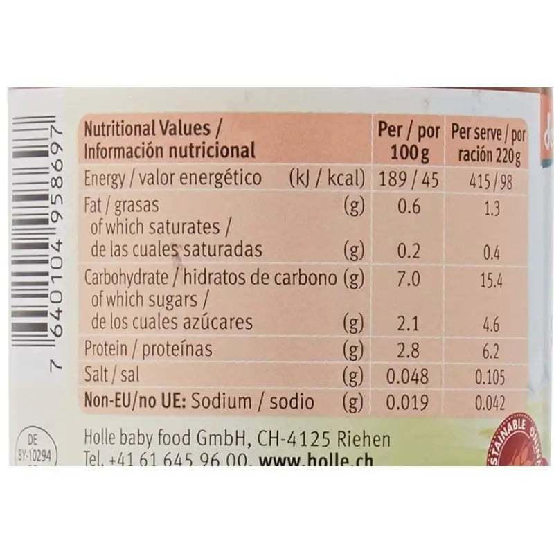 Barattolo di spaghetti bolognesi biologici Holle, 220 g