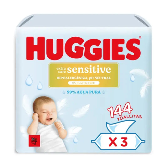 Huggies Extra Care Salviette Sensitive , 144 pz.