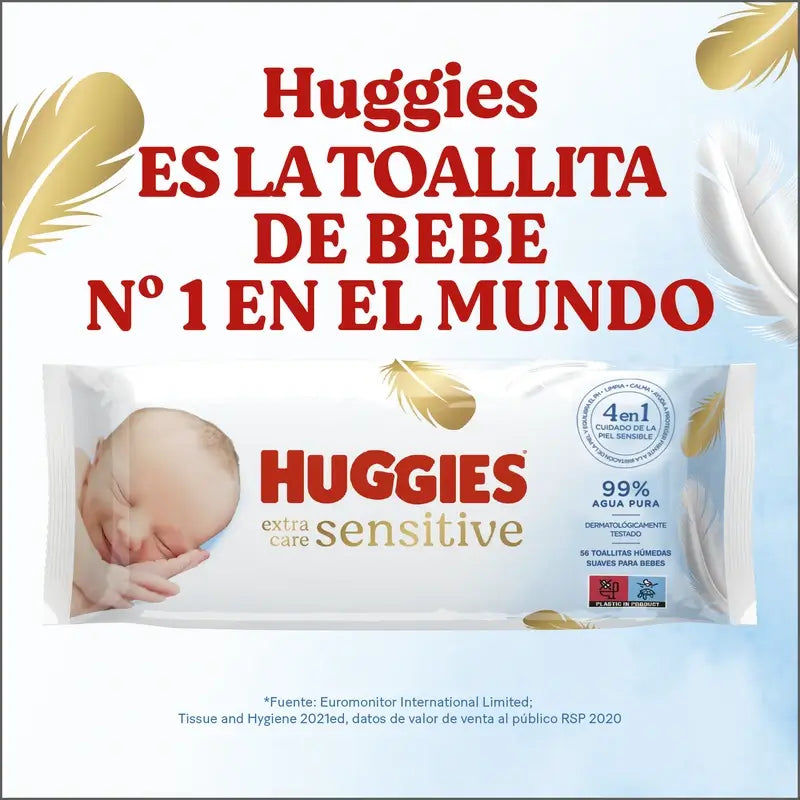 Huggies Extra Care Salviette Sensitive , 48 pz.