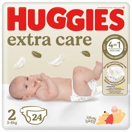 Pannolini Huggies Extra Care taglia 2 (4-6 Kg) Disney, 24 pz.