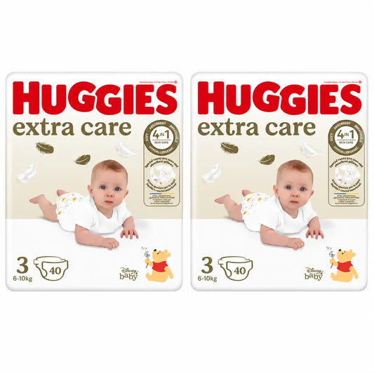 Pannolini Huggies Extra Care taglia 3 (6-10 Kg) Disney, 40 pezzi, confezione da 2
