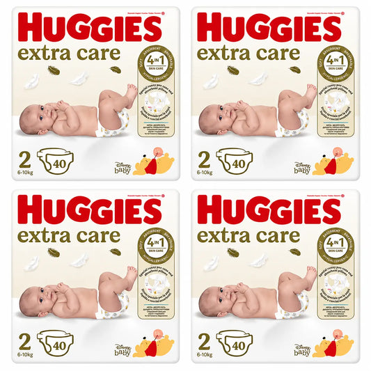 Pannolini Huggies Extra Care taglia 3 (6-10 Kg) Disney, 40 pezzi, confezione da 4
