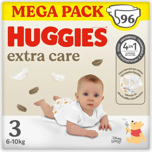 Pannolini Huggies Extra Care taglia 3 (6-10 Kg) Disney , 96 pezzi