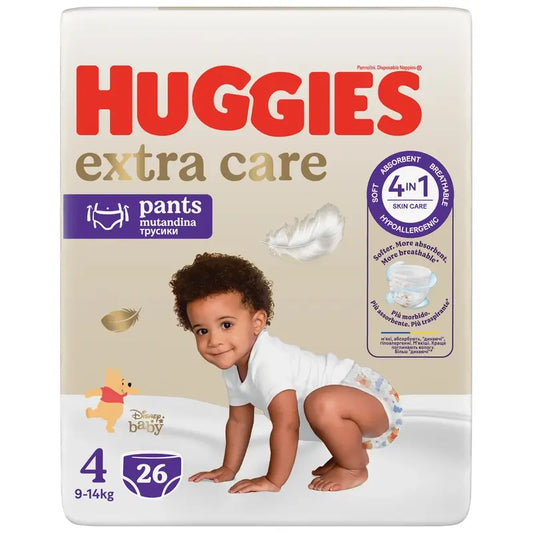 Pannolini Huggies Extra Care taglia 4 (9-14 Kg) Disney, 26 pezzi.