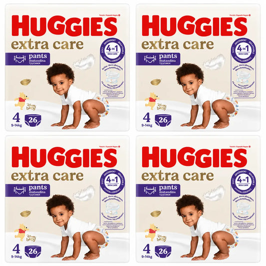 Huggies Extra Care Taglia 4 (9-14 Kg) Slip Pannolino Disney , 26 pezzi, confezione da 4