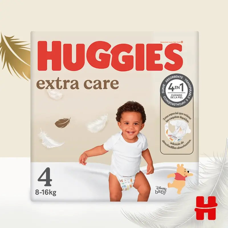 Pannolini Huggies Extra Care taglia 4 (9-14 Kg) Disney, 76 pezzi.