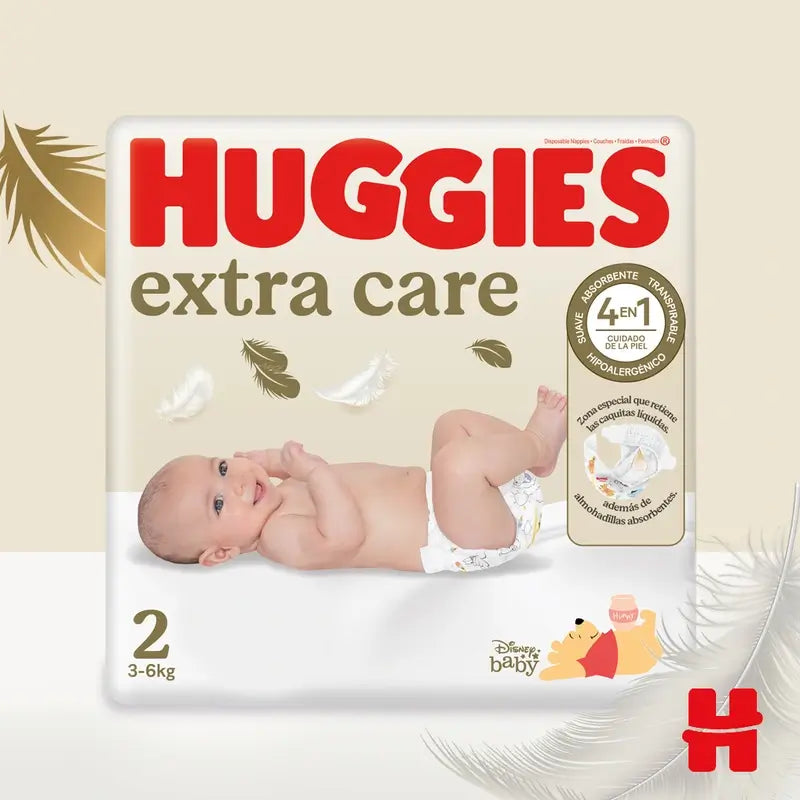 Pannolini Huggies Extra Care taglia 2 (4-6 kg) Disney, 160 pezzi.