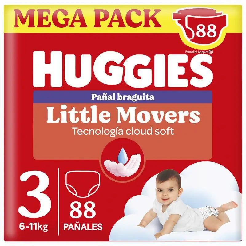 Pannolini Huggies Little Movers taglia 3 (6-11 kg) Disney, 88 pezzi