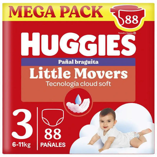 Pannolini Huggies Little Movers taglia 3 (6-11 kg) Disney, 88 pezzi