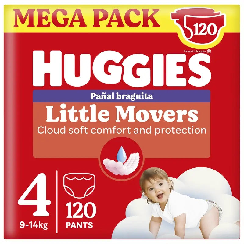 Pannolini Huggies Little Movers taglia 4 (9-14 kg) Disney, 120 pezzi