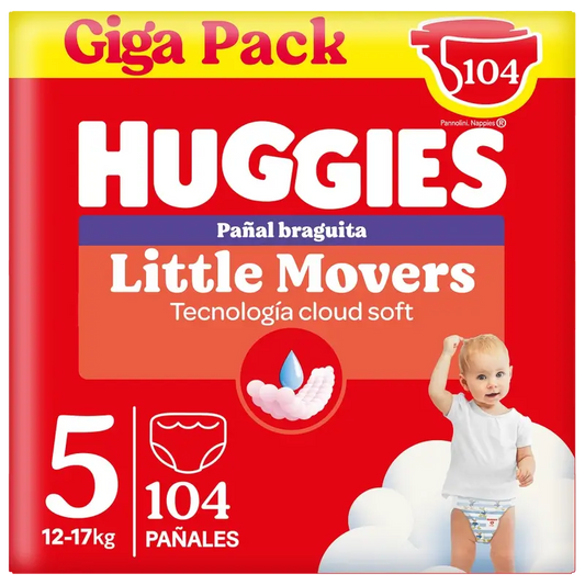 Pannolini Huggies Little Movers taglia 5 (12-17 kg) Disney, 104 pezzi