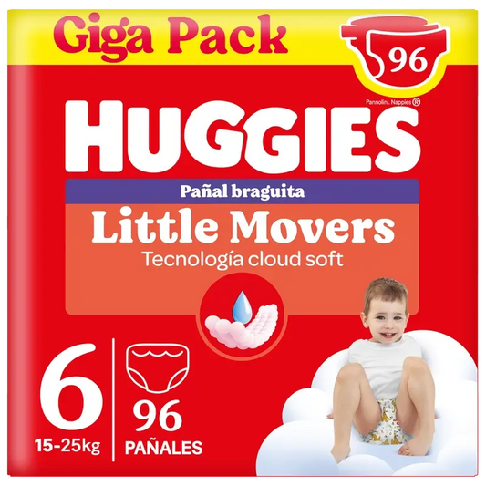 Pannolini Huggies Little Movers taglia 6 (15-25 Kg) Disney , 96 pezzi