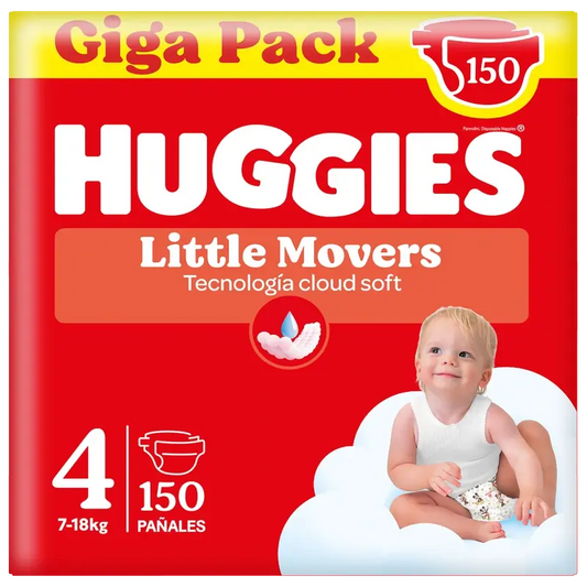 Pannolini per bambini Huggies Little Movers taglia 4 (7-18 kg) Disney, 150 pezzi.