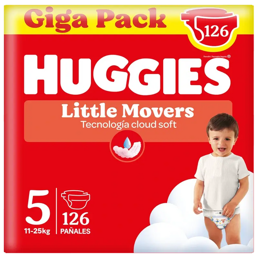 Pannolini per bambini Huggies Little Movers taglia 5 (11-25 kg) Disney, 126 unità