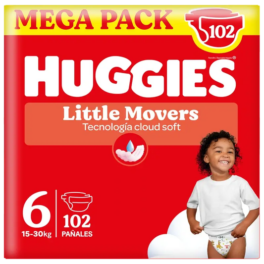 Pannolini Huggies Little Movers taglia 6 (15-30 Kg) Disney , 102 unità
