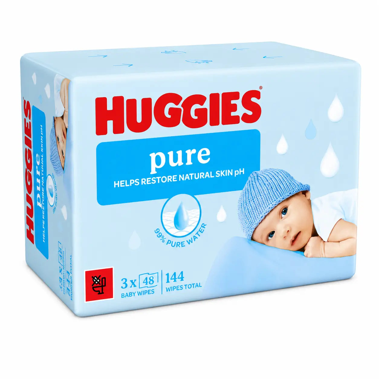 Salviettine Huggies Pure, 144 pezzi