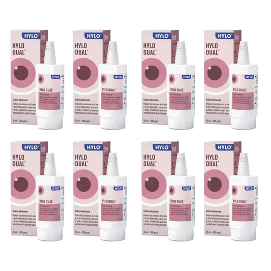 Hylo Dual Gocce Oculari 10 ml, Confezione da 8