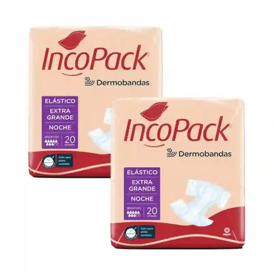 Incopack Assorbente elastico notturno taglia extra large, confezione da 2, 160 pezzi.
