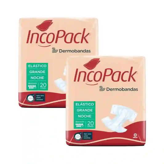 Incopack Assorbente Elastico Notte Taglia Grande , Confezione 2, 160 Pezzi.