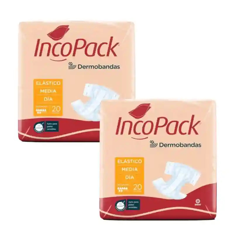 Incopack Assorbente elasticizzato medio formato giorno, confezione da 2, 160 pezzi.