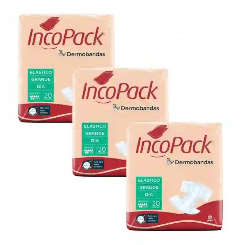 Incopack Anatomical Elastic Day Taglia Grande , Confezione 3, 240 Unità