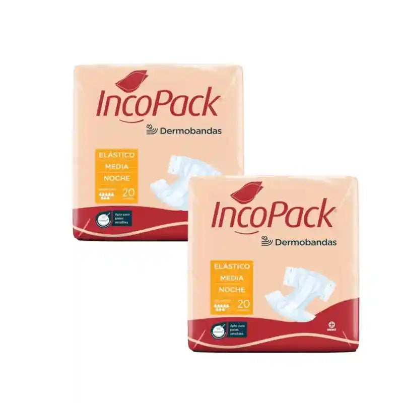 Incopack Anatomical Elastic Night Medium Size, confezione da 2, 160 pezzi.