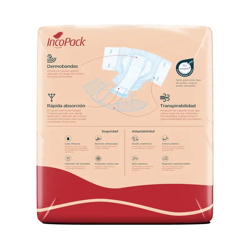 Incopack Anatomico Elastico Super Night Taglia Grande, 80 pezzi.