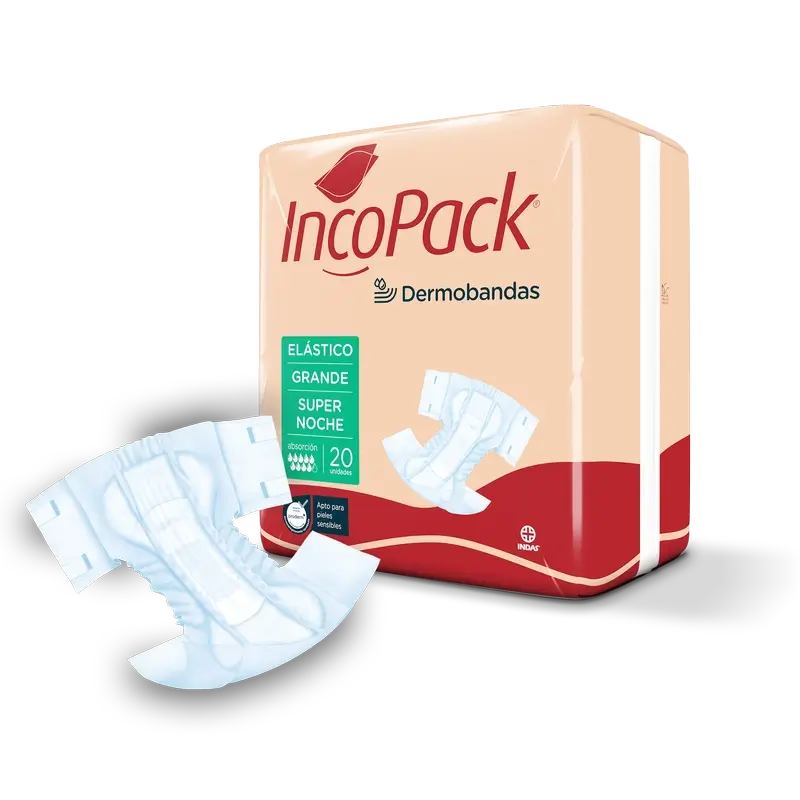Incopack Anatomico Elastico Super Night Taglia Grande, 80 pezzi.