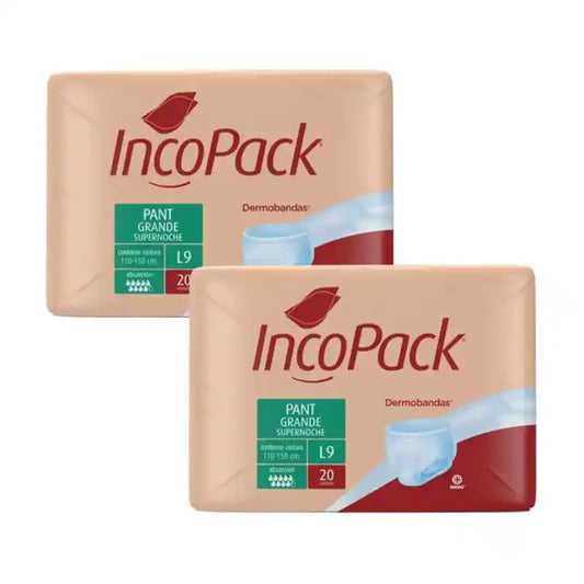 Incopack Pantalone assorbente Super Night Taglia Grande, Confezione 2, 160 Unità.