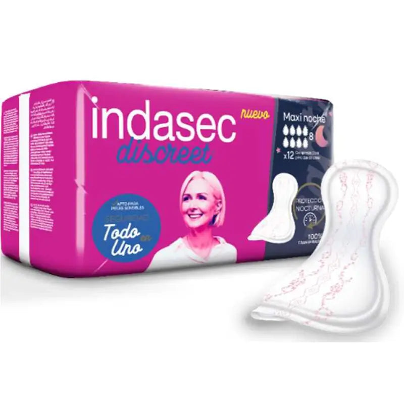 Indasec Discreet Maxinoche, 12 pezzi