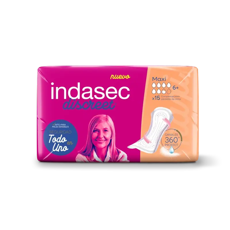 Indasec Discreet Incontinence Pad Maxi , 15 unità