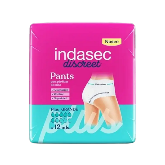 Indasec Discreet Pant Panty Incontinenza Plus Taglia Grande , 12 pezzi