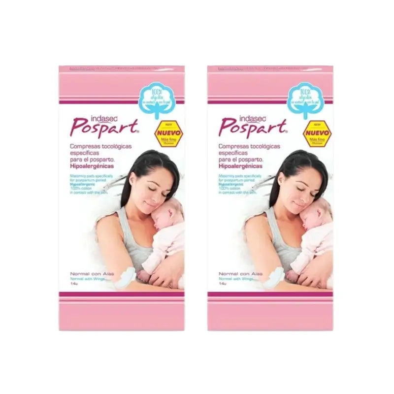 Indasec Pospart Tampone normale con ali , 2 x 14 unità