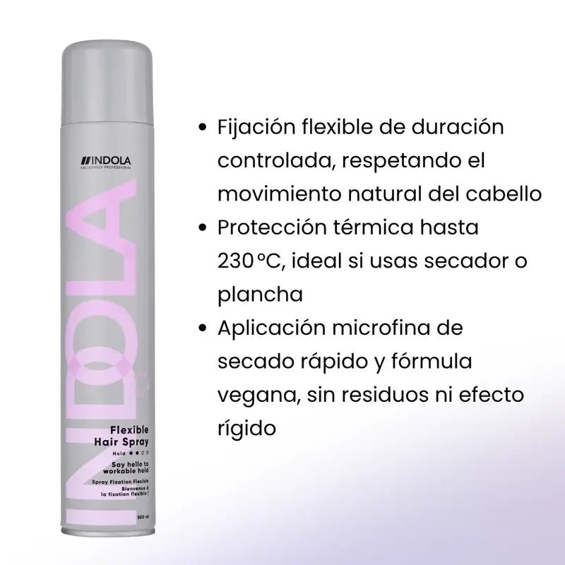Indola Professional Lacca per capelli a tenuta flessibile , 500 Ml